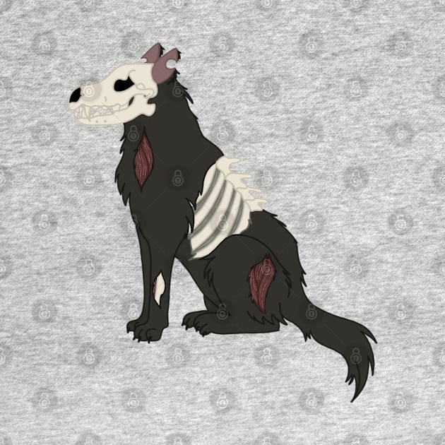 Apocalyptic Zombie Dog Sitting by cenglishdesigns